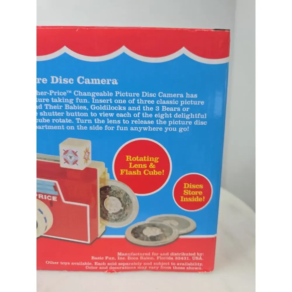 Fisher-Price Changeable Picture Disc Camera 3 Bonus Discs Full Color Image Retro